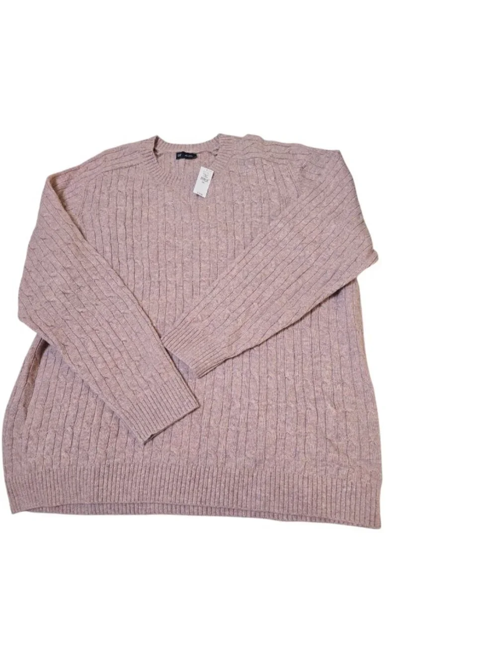 GAP Merino Wool-Blend Cable-Knit Sweater Lilac Cloud XXL